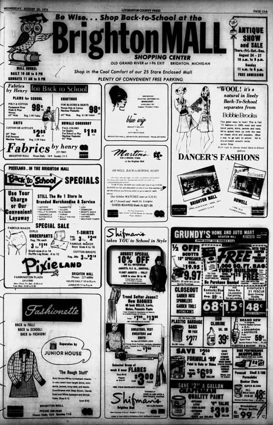 Brighton Mall - 1972 Full Page Ad